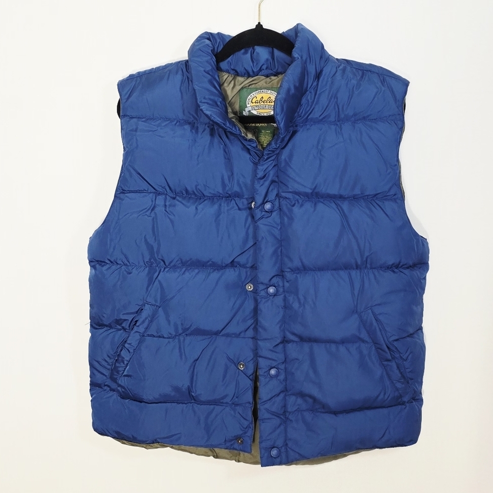 Cabela's Premier Northern Goose Down Blue Puffer Vest Men's Size M